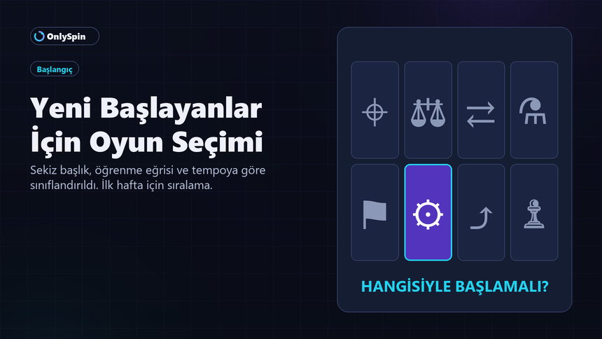 OnlySpin oyun seçimi rehberinde sekiz başlığın karşılaştırıldığı geniş görsel