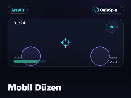 Mobil arayüzde kontrollerin başparmak erişim alanına toplanmış hali
