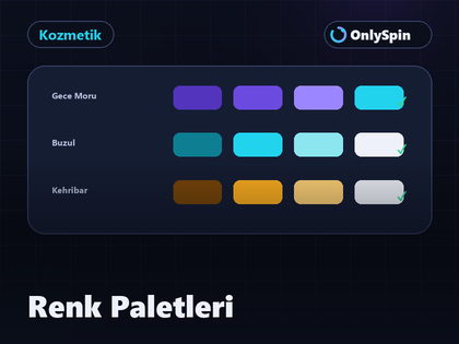Arayüz renk paletlerinin önizleme ekranı