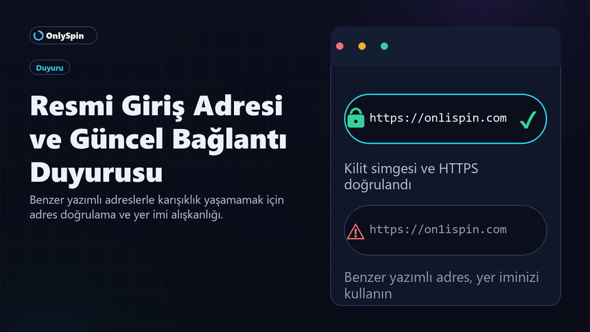 OnlySpin resmi giriş adresi duyurusunu gösteren öne çıkan haber görseli