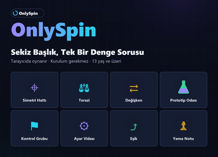 OnlySpin oyun kütüphanesinin sekiz başlığını gösteren tanıtım görseli