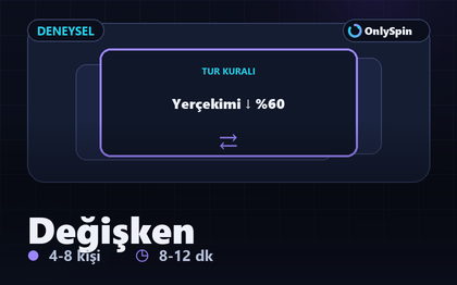 Değişken modunda tur başında ilan edilen kural değişikliği görseli